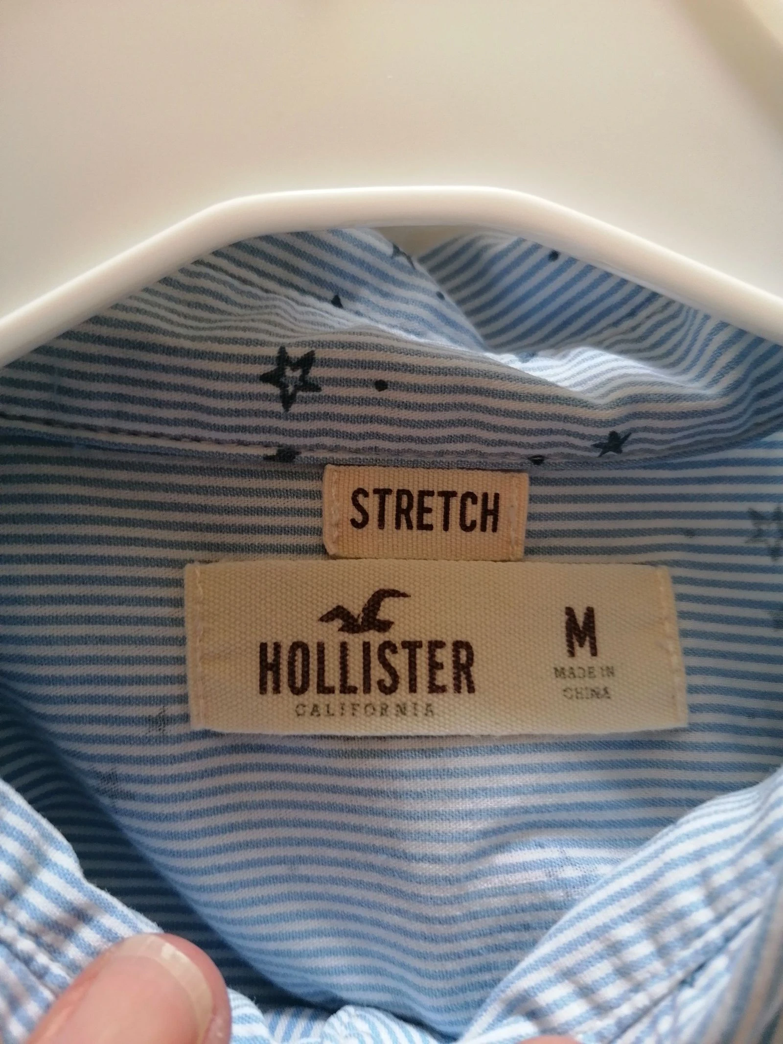 Camisa de manga longa, listrada em azul e branco, Hollister, 38 – photo 4